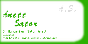 anett sator business card